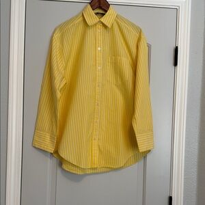 Zara Yellow Striped Button-Up Shirt